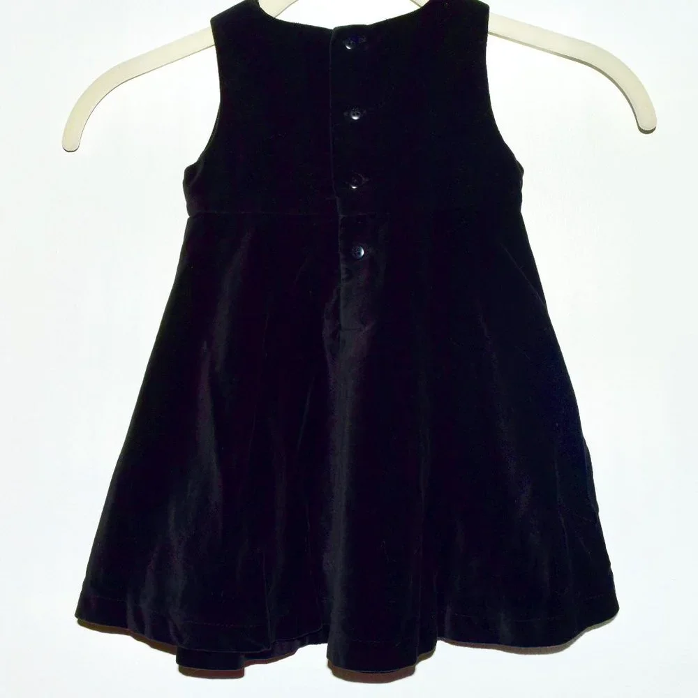 Children's Place Black Velvet Christmas Holiday Dress/Jumper - 24 Months